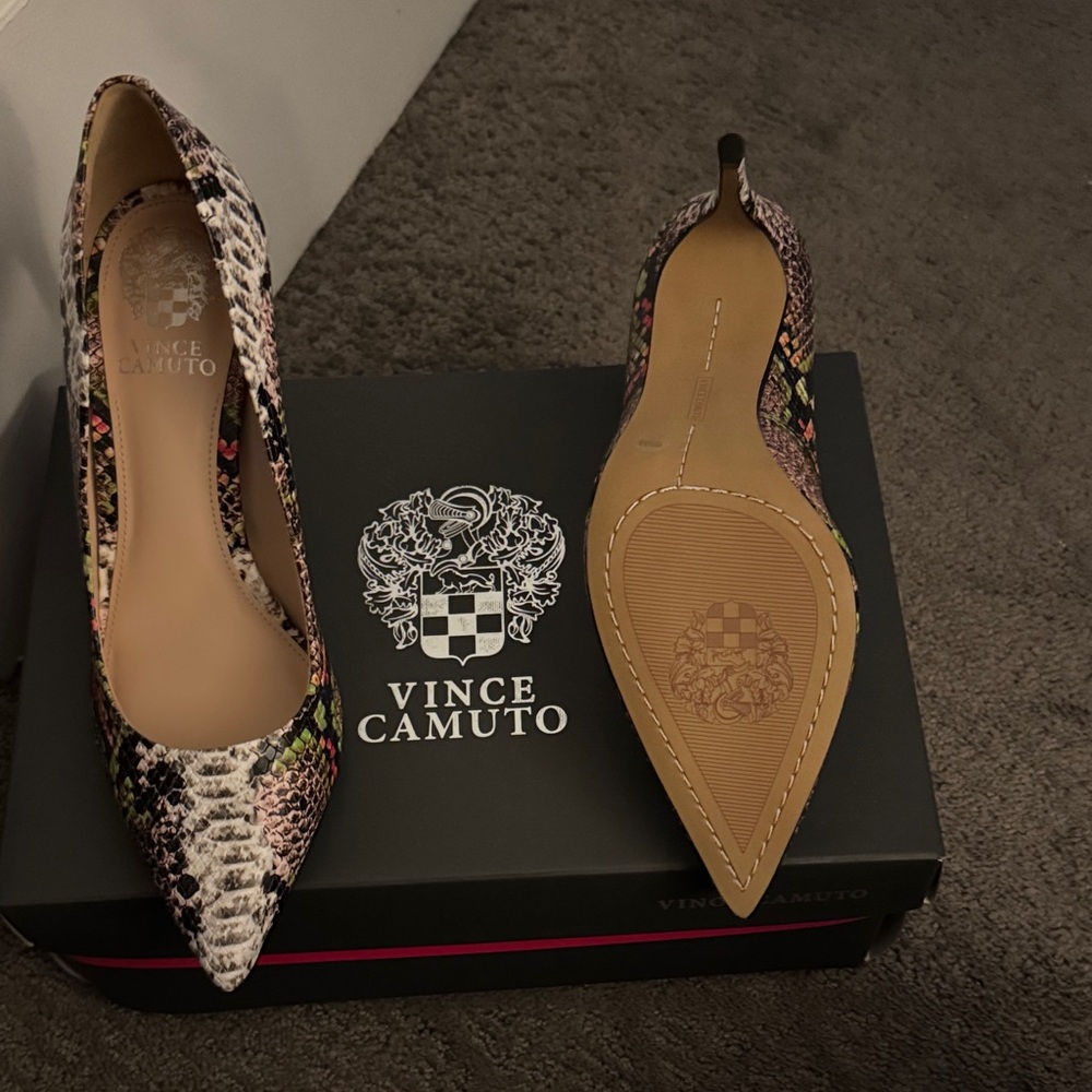Vince Camuto Multicolor Snakeskin Heels
